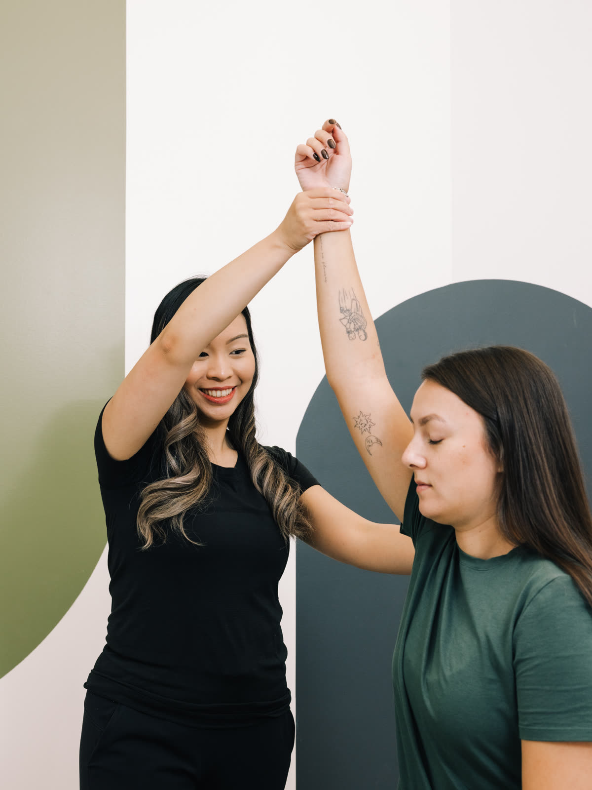 Therapist with patient